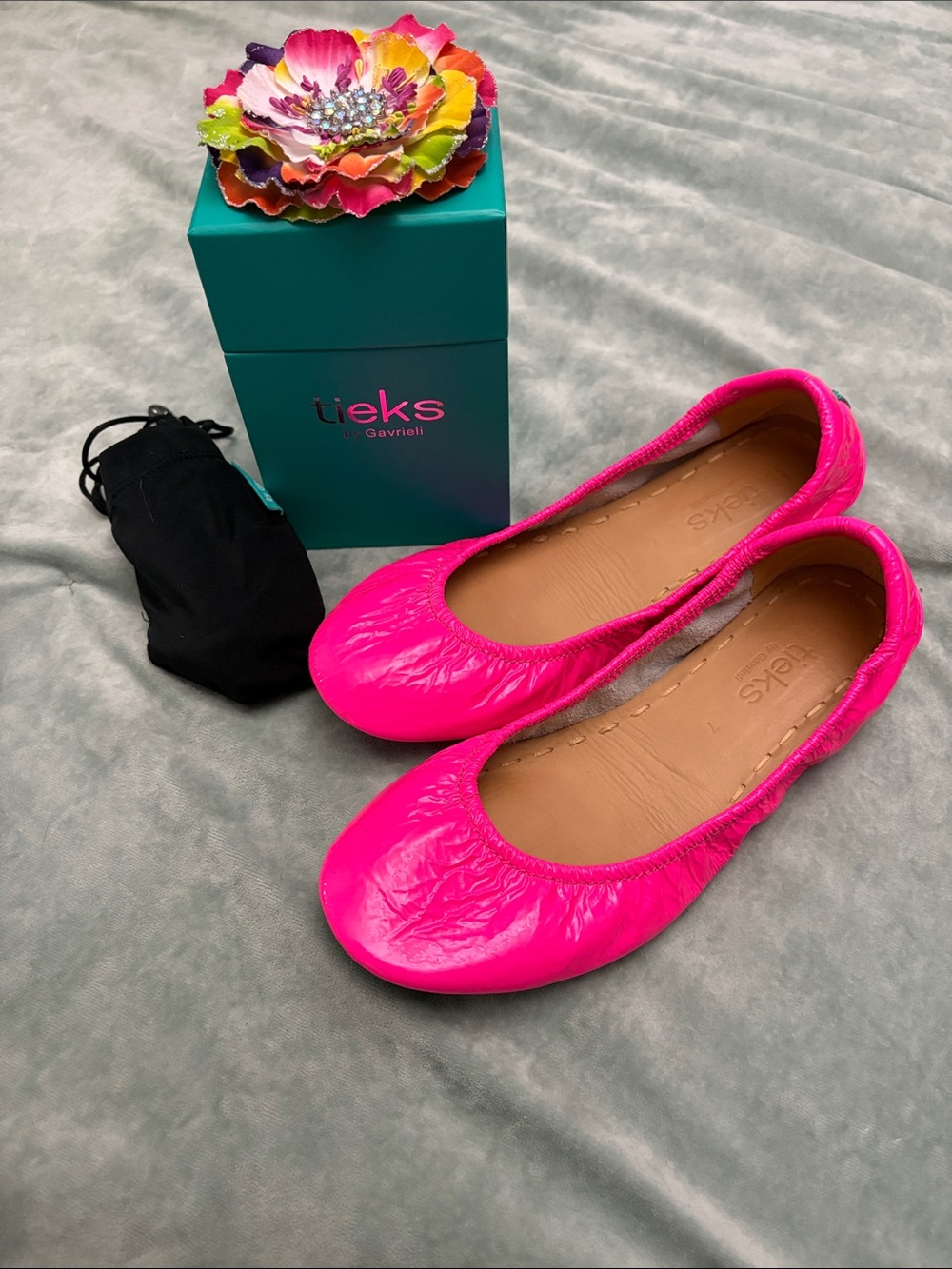 Hot Pink Tieks Patent Ballet Flats